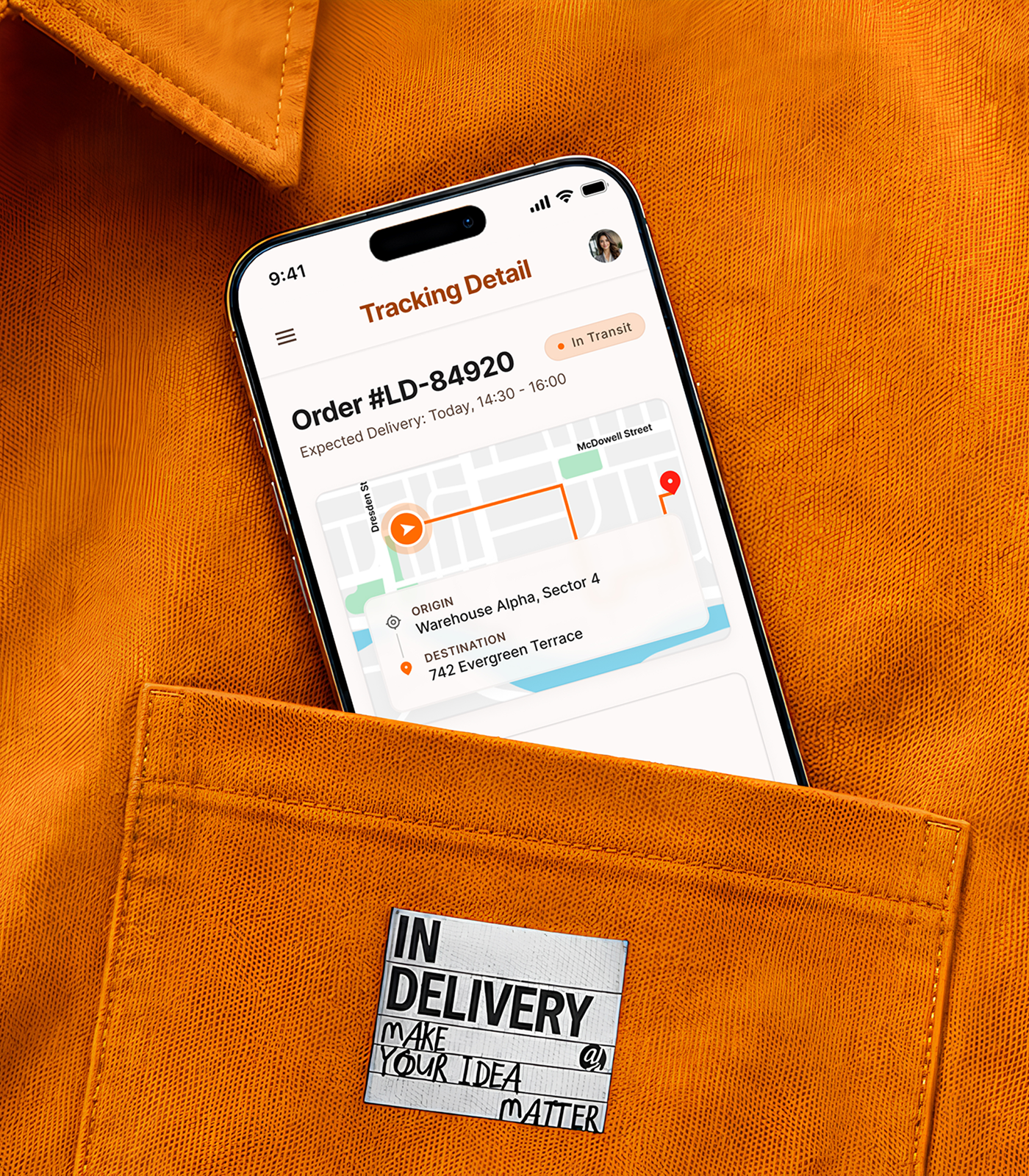 Logistics mobile app mockup