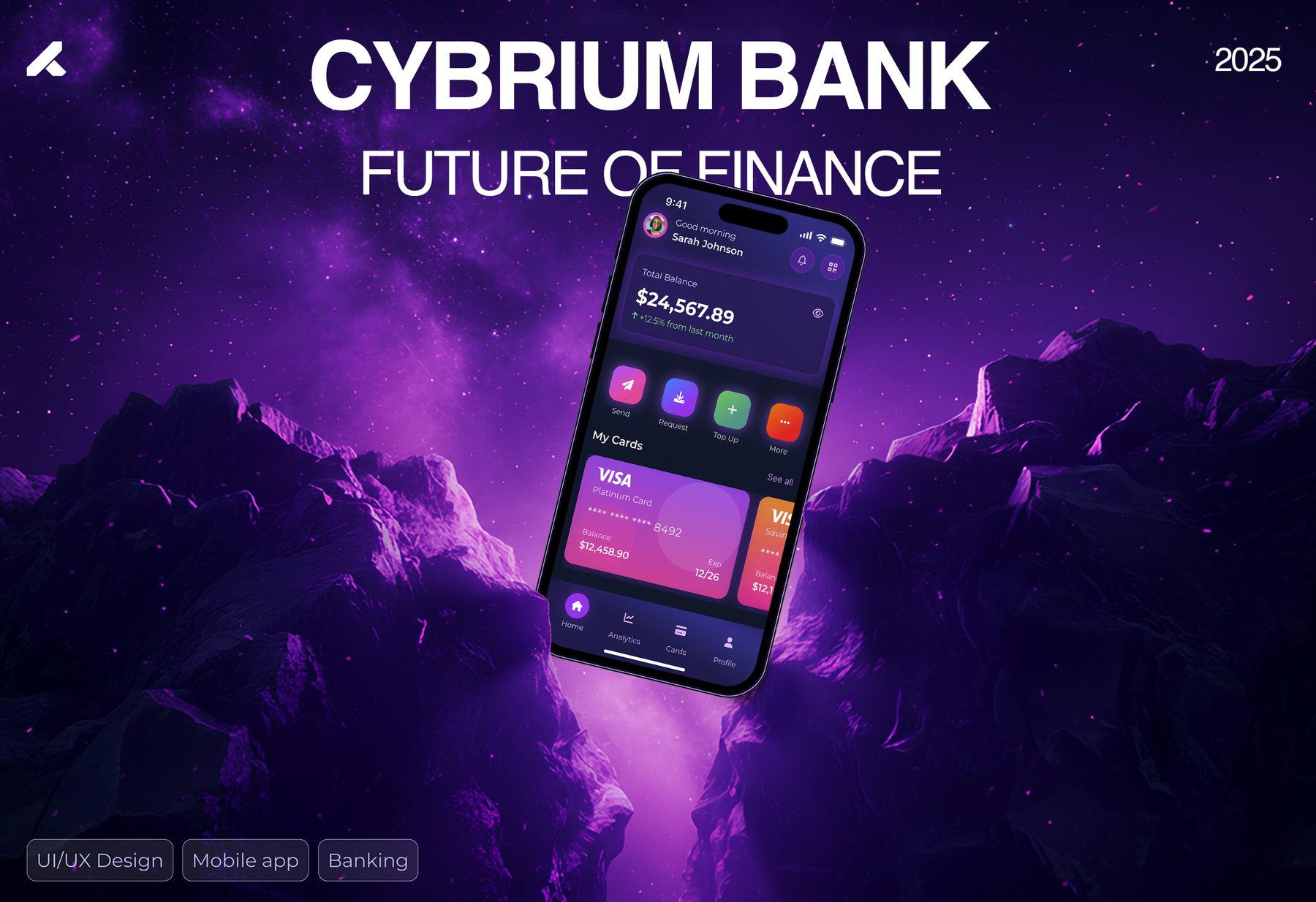 Cybrium Bank mobile banking app cover slide
